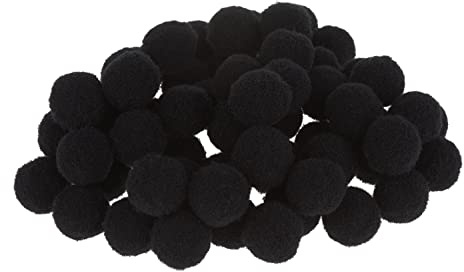 Pompons, 60 Stück, Ã˜ 15mm Schwarz