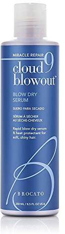 Brocato Cloud 9 Blowout Blow Dry Serum, 8.5 Ounce | Miracle Repair, Rapid Blow Dry Serum & Heat Protectant for Soft, Shiny Hair | All-Natural Hair Products for All Hair Styles, Color Safe