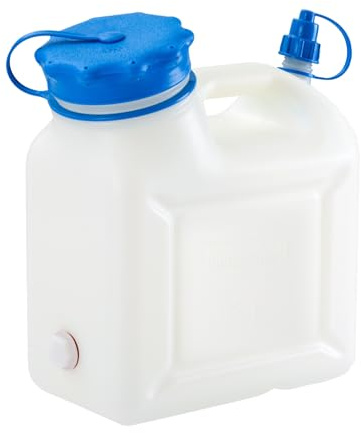 hünersdorff bred halskanster/avloppsbehållare, universalbehållare med stor öppning för enkel inre rengöring, 5 liter, UV-skydd, tillverkad i Tyskland 817100 naturfärger