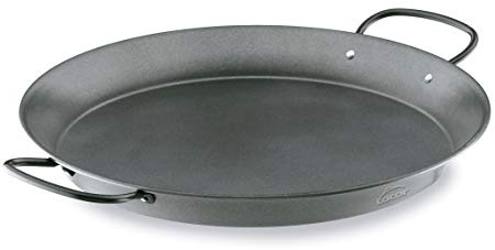 LACOR 60127 Paellera de Acero al Carbono, Antiadherente, Apta para cocina de Gas, Vitrocerámica, Electríca, Recubrimiento ecológico, Negro, 28 cm
