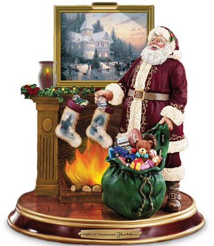 The Bradford Exchange Thomas Kinkade Illuminated Santa Claus Tabletop Figurine: Light Up The Holidays