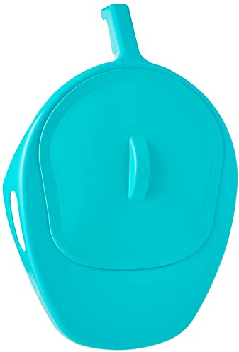 Homecraft Fracture Bed Pan with Lid, Easy to use Men and Women Commode for Bedbound, Elderly, Disabled and Handicapped Users, Green Colour