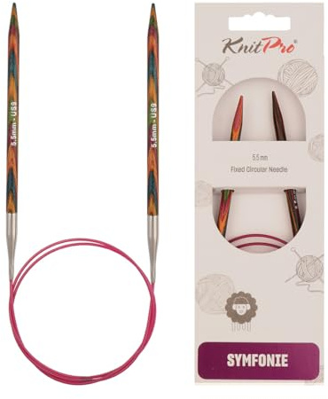 KnitPro K20393 Rundstricknadel, Holz, Mehrfarbig, 50 cm x 5,5 mm