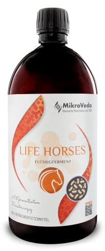 Mikroveda Life für Pferde, Enzymferment als Ergänzungsfuttermittel, Effektive Mikroorganismen, Verdauungshelfer, Technologie, Mikrobiom, Koliken (1 Liter)