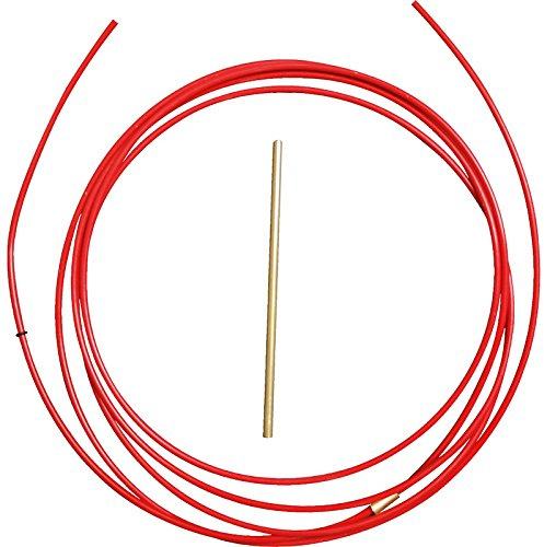 Teflonseele - PTFE Seele rot für Drahtdurchmesser Ø 1,0 - 1,2mm, Ideal für Aluminium-Schweißdraht, Größe:3.5 m | Ideal für Aluminium-Schweißdraht | Inkl. Messingstützröhrchen | Maße: 4 x 2 mm | Führung im Schlauchpaket
