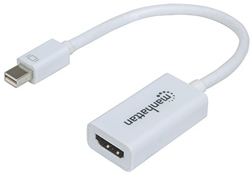 Manhattan Cable adaptador Mini DisplayPort a HDMI, 1080p, 17 cm, macho a hembra, 10,8 Gbps, pasivo, blanco, blíster