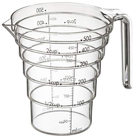 Yamazaki 2547 LAYER Measuring Cup 500 ml, clear, Tritan Resin, 14.5 x 11 x 12 cm