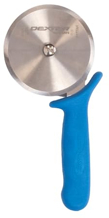 Dexter-Russell P177AH 4-Inch Pizza Cutter with High-Heat Blue Handle | DEXSTEEL® Stain-Free High Carbon Steel Blade | Commercial Grade, Dishwasher Safe