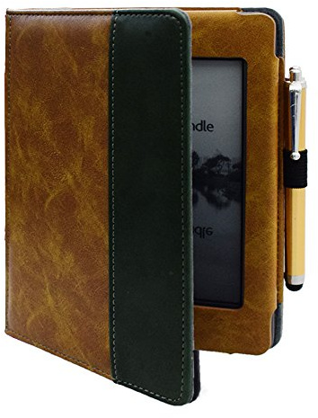 Flip Cover for Kindle Touch (2012 Old Model) case, Folio Soft Cover for D01200 Kindle Touch ebook Reader Book case Pouch Bag Sleeve (Brown)