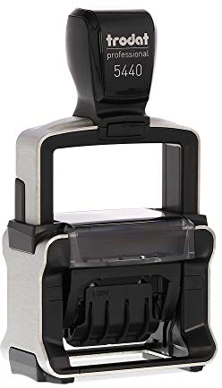 Trodat – Professional 5440 custom Datumsstempel mit Wunschtext personalisieren – selbstfärbender Stempel zur korrekten Beschriftung von Dokumenten, Belegen, Rechnungen & Co (49 x 28 mm | 4 Zeilen)