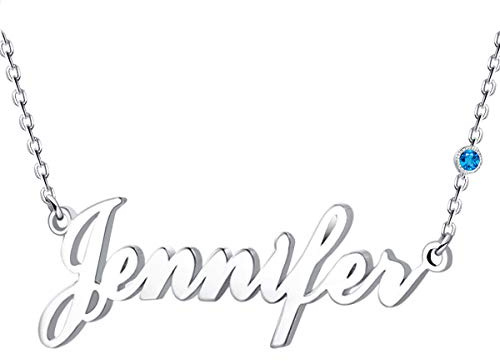MissChic Namenskette, Silber Personalisierte Kette,18K Rosegold/Gold Vergoldet Kette mit Name, Geschenk für Freuen, Herren, Freundin, Mutter, Schwester