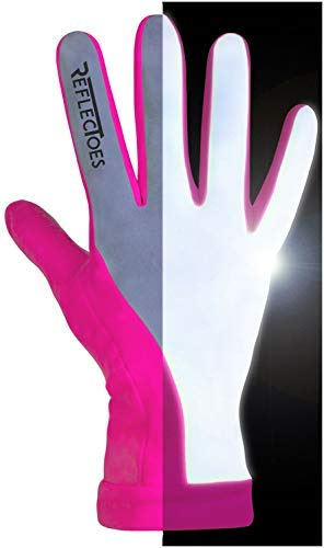 ReflecToes Reflektierende Winter-Laufhandschuhe, Touchscreen-kompatibel, warme Handschuhe, Thermo-Fleece, hohe Sichtbarkeit, Sicherheit für nächtliche Läufe