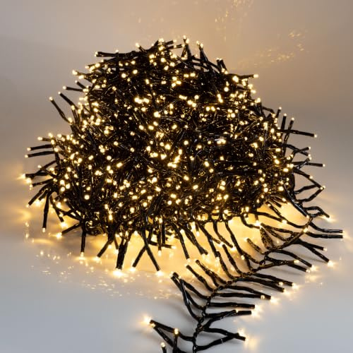 Spetebo LED Weihnachtsbaum Lichterkette warmweiß mit Timer - Länge 11 m / 1512 LED - Büschel Lichterkette mit Speicherchip und 8 Funktionen - für den Innen- und Außenbereich
