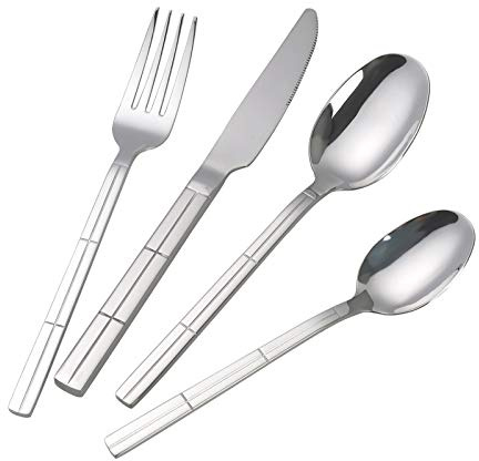 Dehouse 16-Piece Stainless Steel Cutlery Set, Service for 4 Knife Spoon and Fork Sets