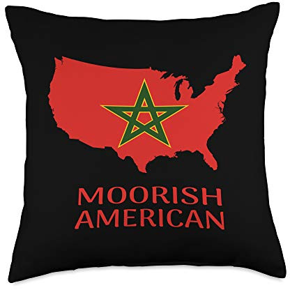 Moorish American Proud Moors Moorish Moroccan Flag Amexem Throw Pillow