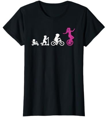 Einradfahrerin Evolution Artisten Zirkus Mädchen Einrad T-Shirt
