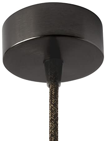 AMARCORDS - Baldachin aus Metall, Farbe GUNMETAL, Lampengehäuse komplett mit Kabelklemmenzubehör, Schrauben und Deckenhalterung. Durchmesser 77 mm, Höhe 26 mm