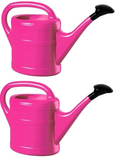 KOVA 2X Gießkanne 5L PINK + 1x BILDMAGNET! Blumenkanne Kunststoff für groß & klein Garten & Zimmerpflanzen Gießkannen Gieskanne Gieskannen Giesskanne 5 Liter Watering Can Kinder Zimmergießkanne