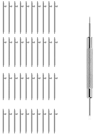eMagTech 40 x Schnellspann-Federstege für Uhren, 316L-Edelstahl, Armband-Verbindungsstifte mit Entfernungswerkzeug, 18 mm, 20 mm, 22 mm, 24 mm, Länge 1,5 mm Durchmesser