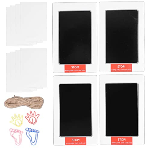 Juego de 4 Piezas para Huellas de Bebé Y Huellas de Manos, Almohadilla de Tinta Táctil Limpia, Kit de Impresión de Almohadillas para Sellos de Huellas de Perros Y(Accesorios para manos y pies)