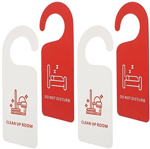 NUOBESTY 4pcs Do Not Disturb Door Knob Hangers Clean Up Room Door Signs for Apartment Hotel Office Door Tags