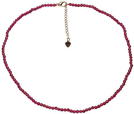 Handgefertigter Edelsteinperlen-Halsband für Frauen und Mädchen, Blau, Rot, Weiß, Grün, Mehrfarbig – Perlen-Halskettenschmuck aus natürlichen Edelsteinen, Heilkristallen (Rosa)