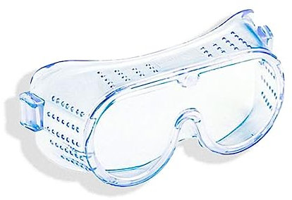 bricoleva.it Occhiali Protettivi da Lavoro con Elastici - Occhiali Lavoro Protezione Occhi - Utilizzabili con Occhiali da Vista - Antipolvere, Antiappannamento e anti spruzzo (con Fori), Taglia unica