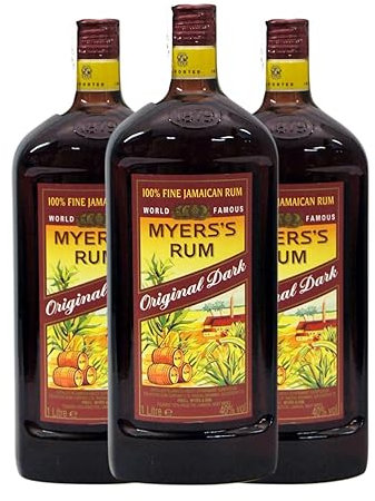Ron Global Premium Myers Original Dark Botella Misil 1 L (Caja de 3 Botella Misil de 1 L)