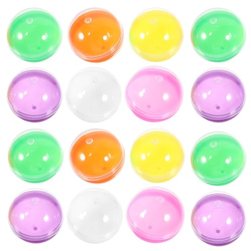 SAFIGLE 50Pcs 1.77 Inch Transparent Plastic Gasket Shells for Vending Machines Candy Boxes Party Favour Storage and Diy Craft Capsules