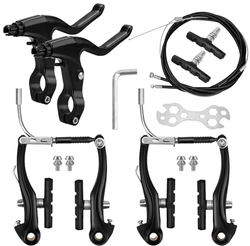 Kigniote Bike Brakes Set V Brakes Set Include：V Brakes Bike Brake Cables Bike Brake Lever Bike Brake Pads-Bike Brake for Apollo Universal Bicycle Brake MTB Brakes Mountain Bike Parts