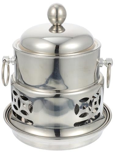 Garneck Portable Alcohol Stove for Camping Outdoor Cooking Stainless Steel Pot Lid for Fondue Pot and Travel Tableware