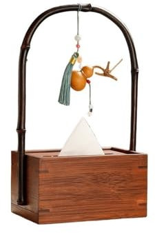 Kosmetiktücher Box Tragbare Taschentuchbox, chinesischer Retro-Taschentuchhalter, Serviettenhalter for Zuhause, Badezimmer, Wohnzimmer, Schlafzimmer, Esszimmer, Büro, Dekoration für Esszimmer Badezimm