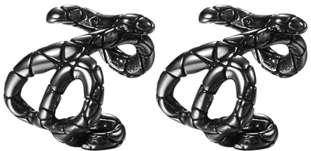 JewelryWe Ormar brosk öronklämmor män: rostfritt stål ormformad öronklämma öronmanschett falsk piercing kreoler örhängen utan hål för män kvinnor, Rostfritt stål