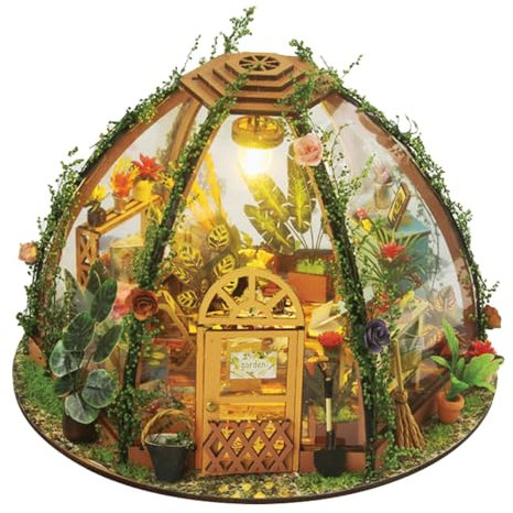 Taimimy DIY Miniatur Haus Gewächshaus mit Möbeln, Mini DIY Miniature House kit für Erwachsene Geburtstagsgeschenk für Frauen (Sternenblumenhaus)