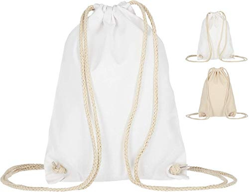 ELES VIDA Baumwoll Turnbeutel 21 x 29 cm Sportbeutel - Rucksack Stofftasche Bag, Beutel, Baumwollbeutel, Jutebeutel Oeko-TEX® geprüft Stoffbeutel Damen & Herren, Kinder Gym
