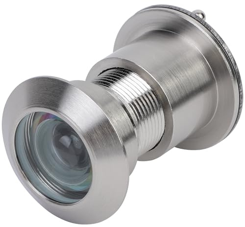 Eumtenr Door Viewer Peephole, Solid Brass 220 Degree HD Door Viewer, with Privacy Cover, Compatible with Door Thick from 1-21/32 to 2-1/8, Satin Nickel