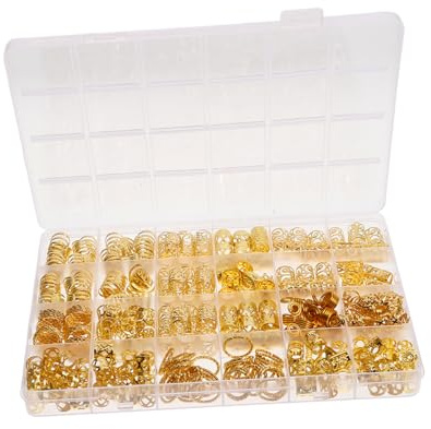 290 Stück Dreadlock Ringe zum Basteln aus Zinklegierung Gold | Flechtaccessoires mit Elektropliertem Hohldesign, Eleganter Stil, Vielseitig Einsetzbar für Kreative Haarideen