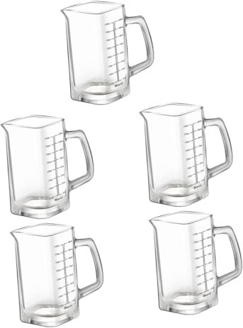 GLEAVI 5 Pezzi Tazza Trasparente con Bicchiere da Espresso per Cucina e Bar Facile da e Utilizzare