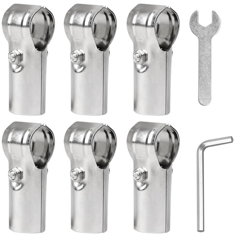 MIGUBIGU 6 PCS Colliers de Serrage en T Inox 25mm, Raccord de Tuyau en T 25mm pour Tube en Aluminium, Tringle à Vêtements, Garde-Corps, pour Raccordement à Tube Rond