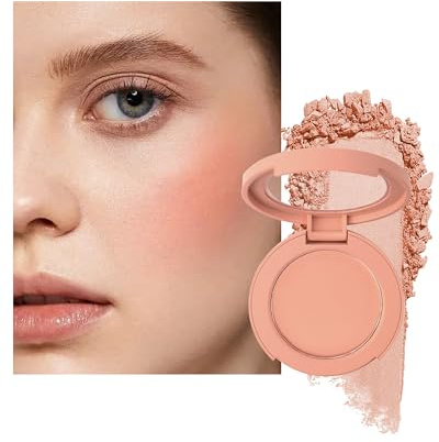 Blush Poudre, Rose Taupe Finition Mate Naturelle, Longue Durée Waterproof Fard a Joue, Pigmenté Intense Veloutée Blush Crème, Utilisable Fard a Joue et Fards à Paupières, Cadeau Maquillage Femme-04