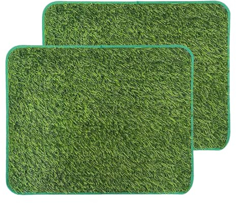2PCS Dog Grass Pee Pad 46*58cm, Artificial Grass Rug Turf Dog Toilet Puppy Pee Training Pad Pet Turf for Dogs Washable Pads Puppy Replacement Mat Balcony Floor Protection