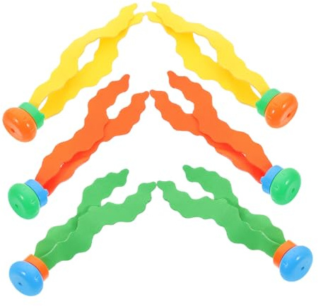 TOBBOMEY Tauchen Spielzeug Kinder 6 Stück Pool Tauchspiel Unterwasser Algenform Bunt Kunststoff Sicher Wasserspaß Kinderspiel