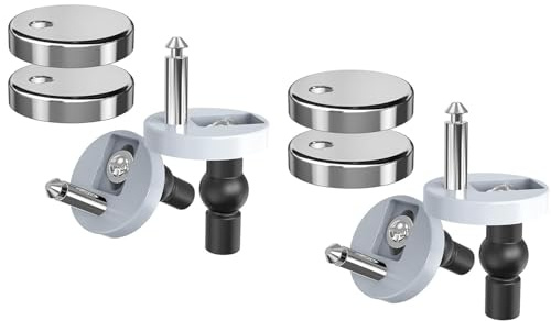 YEDJFFIYO 4PCS Quick Release Toilet Seat Fixings, Universal Toilet Seat Hinge Fittings for WC Toilet Blind Holes