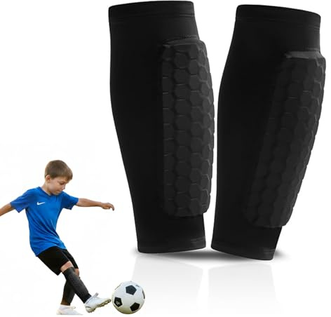 Raixleb 2026 XS Schienbeinschoner Kinder Fussball, All-in-One Fussball Geschenke Jungen Mädchen, Stutzen Kinder Schienbeinschoner Klein Shin Pads Kniebandage Schwarz XS