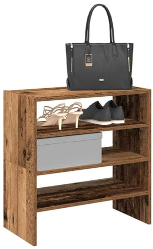 SKTQYQO Scarpiere Impilabili 2 Pezzi in Legno Antico 60x30x30,5 cm con Montaggio Flessibile e Ampio Spazio di Archiviazione, Organizzatore per Calzature e Contenitore Multiuso Stabile