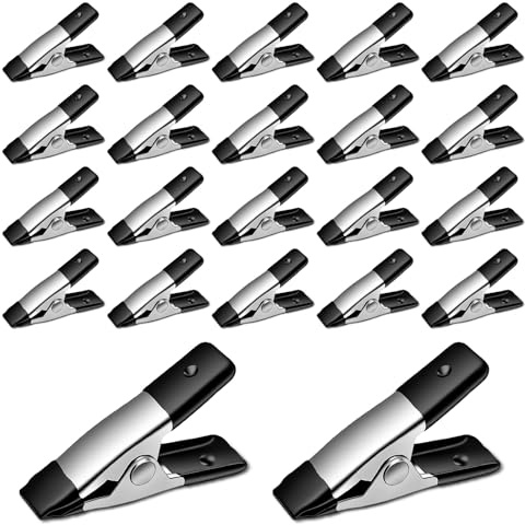20 Pcs Mini Spring Clamps 2 Inch Small Metal Clips Heavy Duty Spring Clamp Open Mouth is 0.79 Inch for Crafts, Backdrop, Home Decoration, Woodworking, Photography