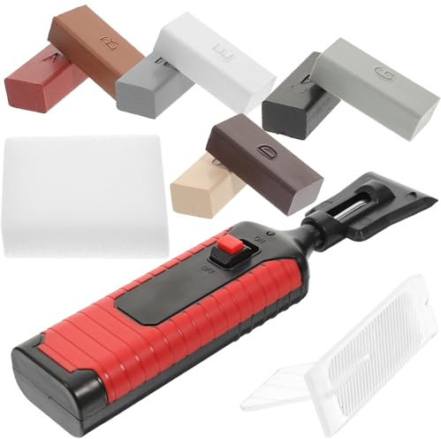 OATIPHO Kit di Riparazione Piastrelle Porcellana e Marmo, Stucco e Vernice per Crepe Pavimenti Laminato, Kit Ripara Graffi per Cucine e Piani di Lavoro, 8 Colori Riscaldamento Rapido