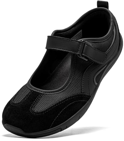 HOBIBEAR Zapatos planos Mary Jane para mujer, zapatos planos con puntera ancha, cómodos para caminar