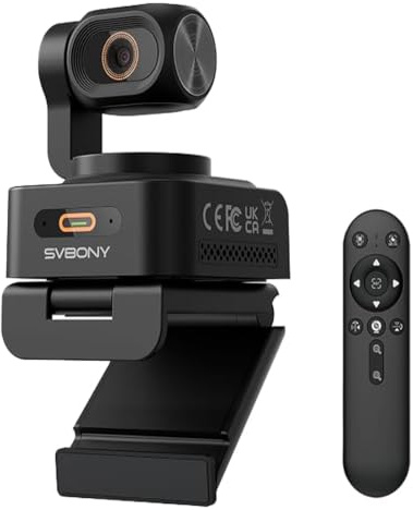 SVBONY SVN W2 4K Webcam con Sensore 1/2, Zoom 6x per Lavoro Ibrido | Tracciamento IA, PTZ Doppio asse, HDR, Microfono Antirumore IA, Gesti, Autofocus, per Creazione Contenuti