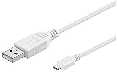 goobay 96192 Câble de données et de charge Micro USB Hi-Speed Câble, USB 2.0 mâle (type A) > USB 2.0-Micro mâle (type B), blanc, 0,6m